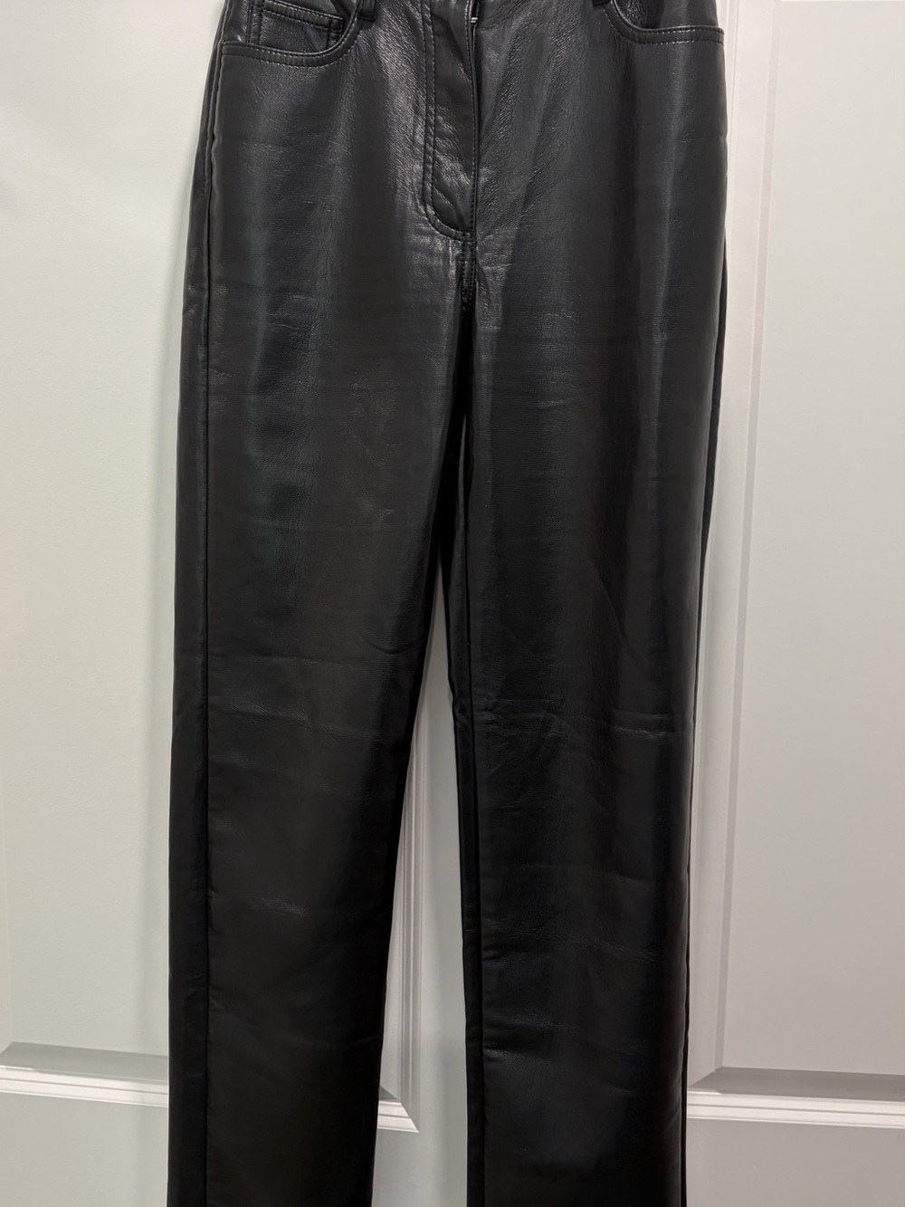 Wilfred Black Straight-Leg Faux Leather Pants
